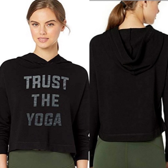 ALO Yoga Tops - Alo Yoga "Trust the Yoga" French terry crop Hoodie